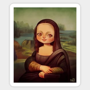 Cute Version of Mona lisa Masterpiece Art History Gift Sticker